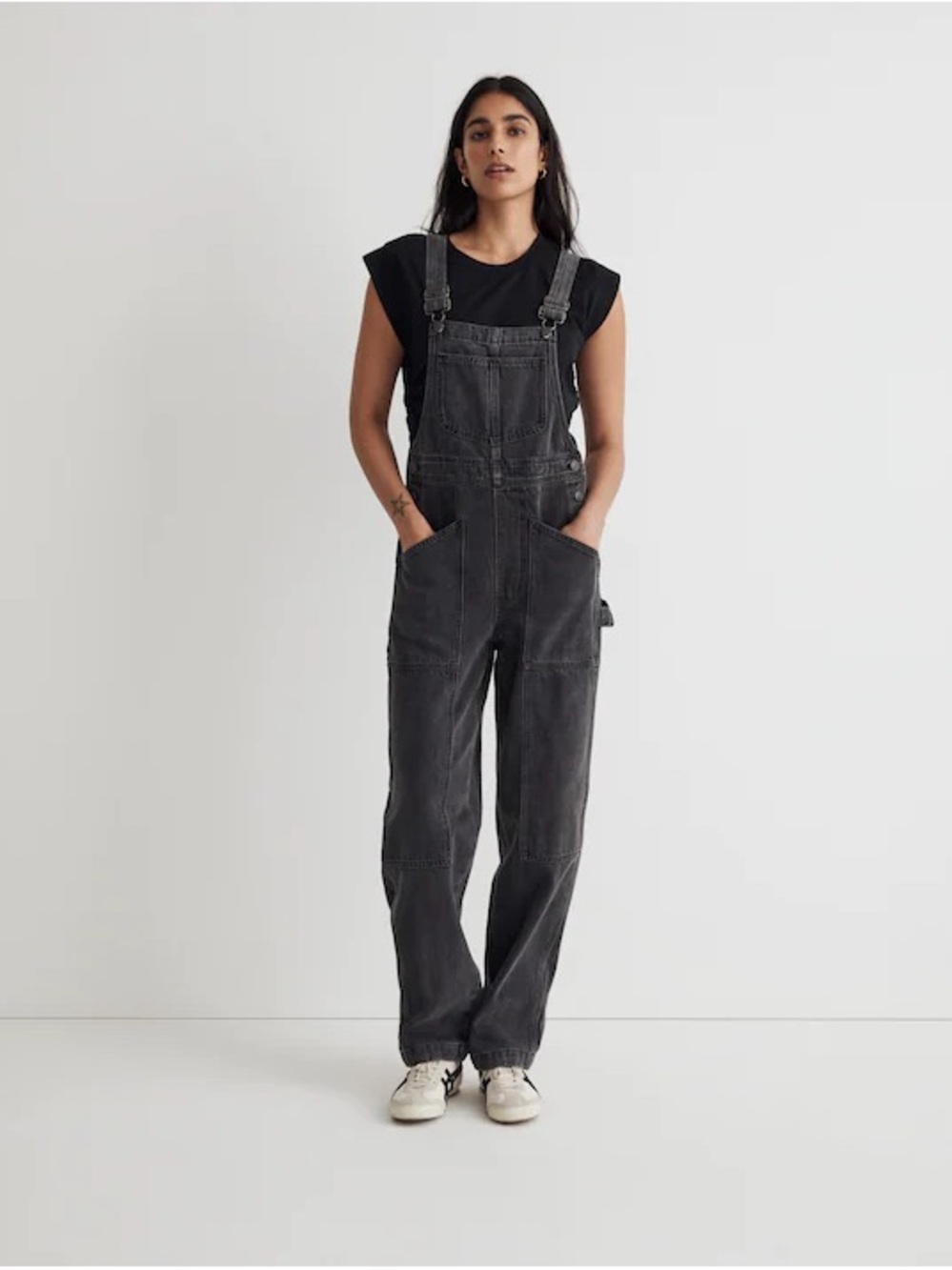 Madewell Denim Oversized Carpenter Overalls in Hartwell Wash